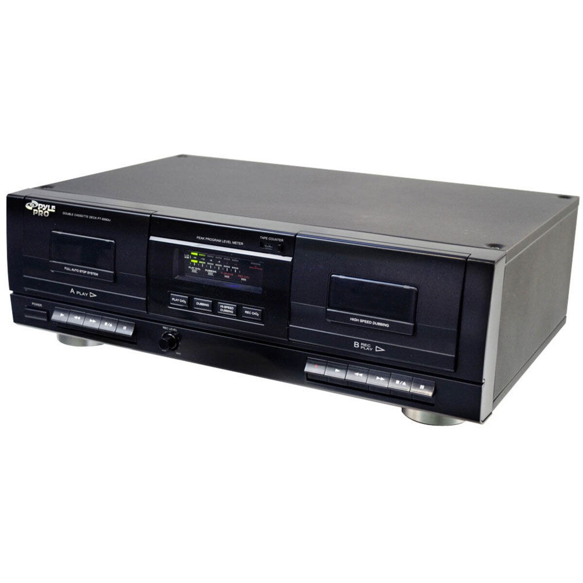 Pyle PT659DU Dual Stereo Cassette Deck with Tape USB to MP3 Converter